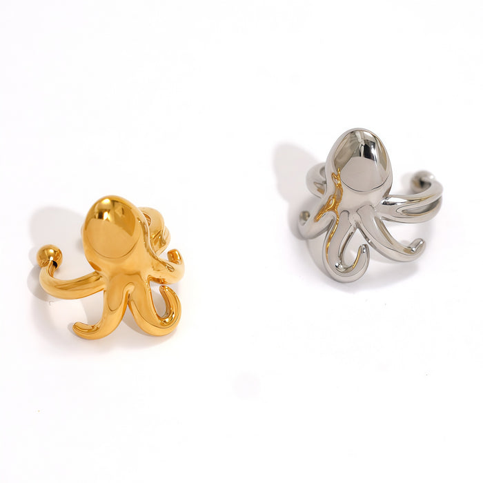 Wholesale Stainless Steel Octopus Ear Clips Summer Simple Fashion Design Earrings