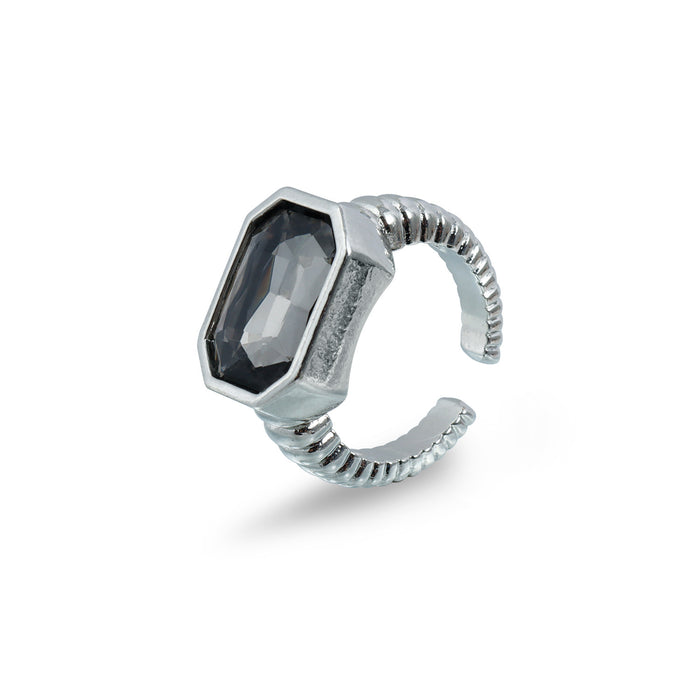 Wholesale Geometric Black Diamond Adjustable Ring