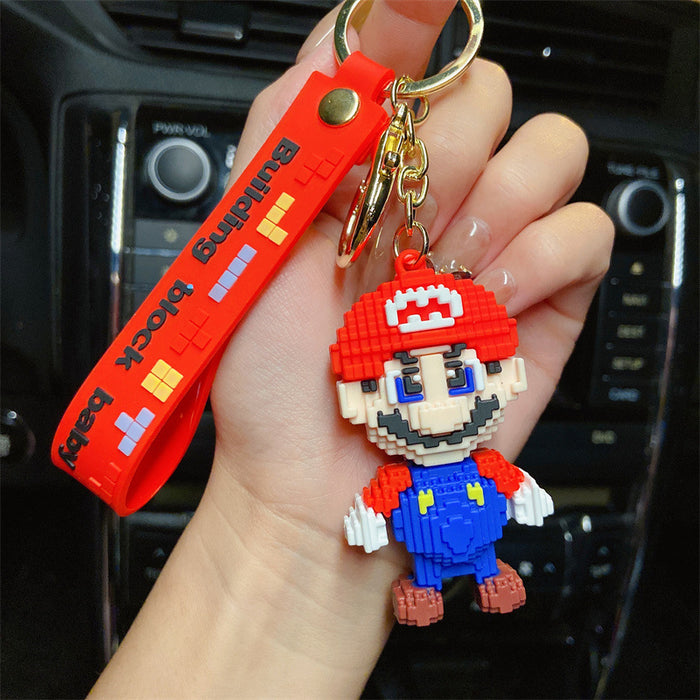 Wholesale Building Blocks Silicone Cartoon Creative Cute Keychain JDC-KC-YueW005