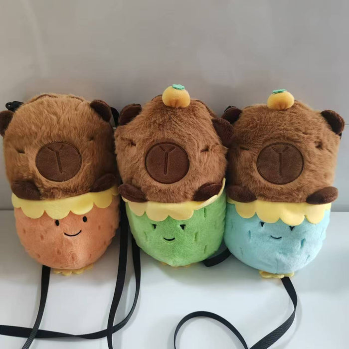 Wholesale Plush Capybara Backpack Cute Crossbody Handbag Female Cartoon Student Small Backpack