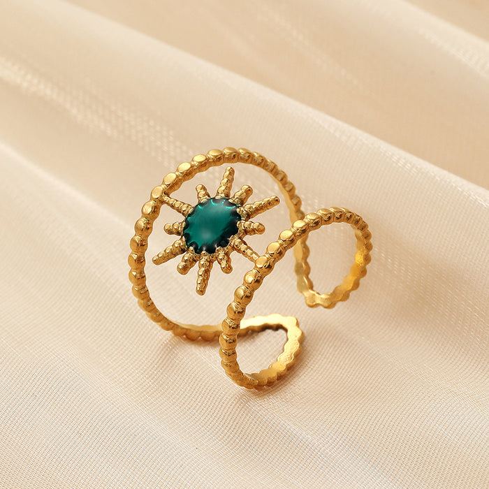 Wholesale Fashionable, simple, personalized, niche design, high-end stainless steel open oil dripping ring