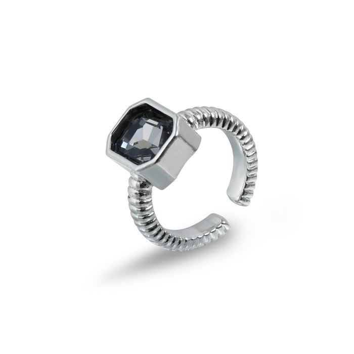 Wholesale Square Black Diamond Adjustable Ring