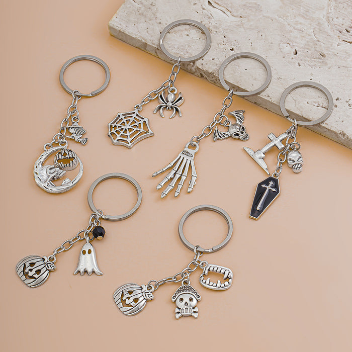 Wholesale Jewelry bow keychain pentagram alloy glass bead pendant