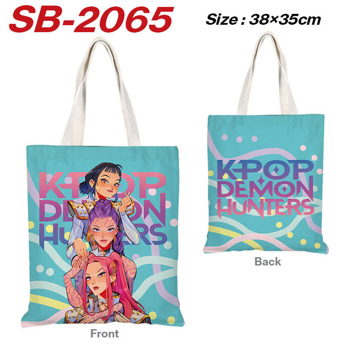 Wholesale Kpop full color printed shopping bag canvas tote bag  shoulder bag