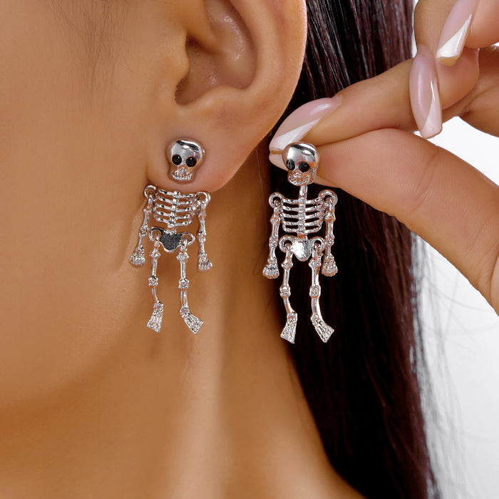 Wholesale  series earrings exaggerated dark style design skull skeleton party earrings