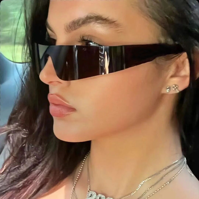 Wholesale Punk style sunglasses Outdoor cycling one-piece sunglasses