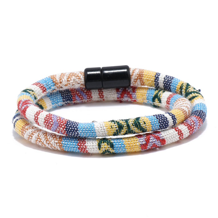 Wholesale Ethnic Style Men and Women Bracelet Colorful Fabric JDC-BT-XH028