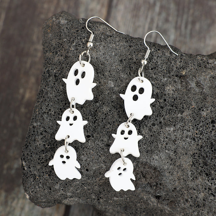 Wholesale Gothic Ghost Three-Piece Acrylic Earrings Jewelry Accessory
