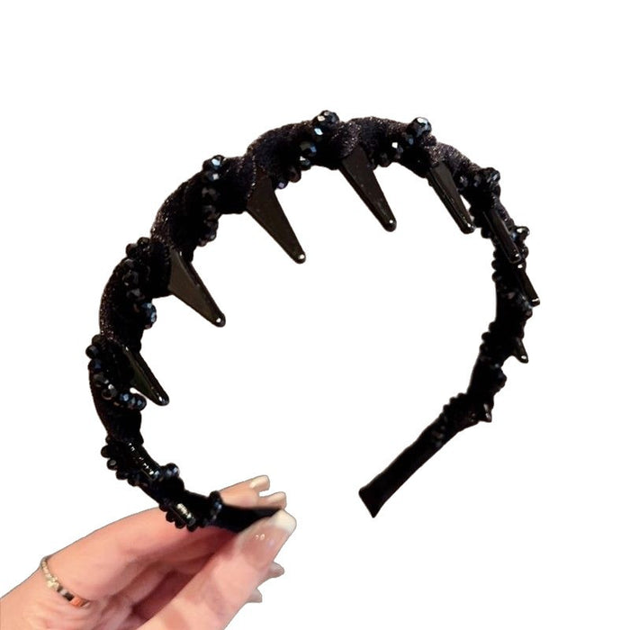 Wholesale Hairband for Women with Teeth and Rhinestones, High-End Hair Clip