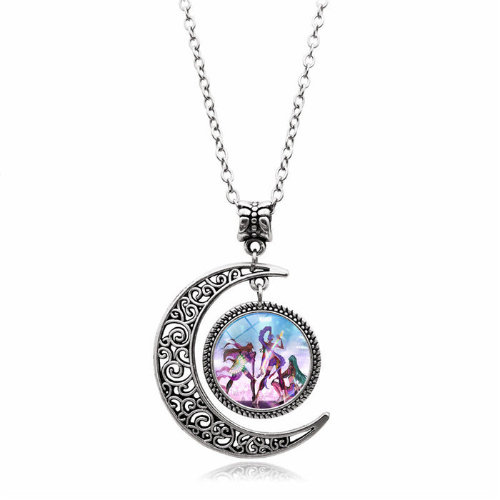 Wholesale K-POP Moon Pendant Necklace, Creative and Personalized Accessory