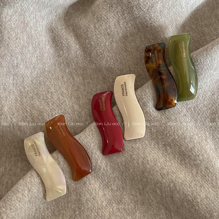 Wholesale New letter wave hair clip with side clip and duckbill clip for high-end temperament hair clip headwear