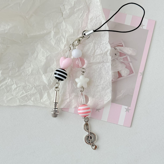 Wholesale Pink violin mobile phone pendant, star note pendant, card book, bag hanging, keychain