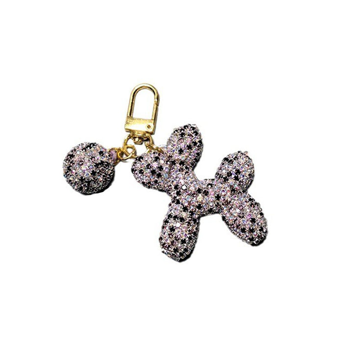 Wholesale Cute Balloon Puppy Diamond Car Keychain Pendant Doll Pendant Accessories Lanyard