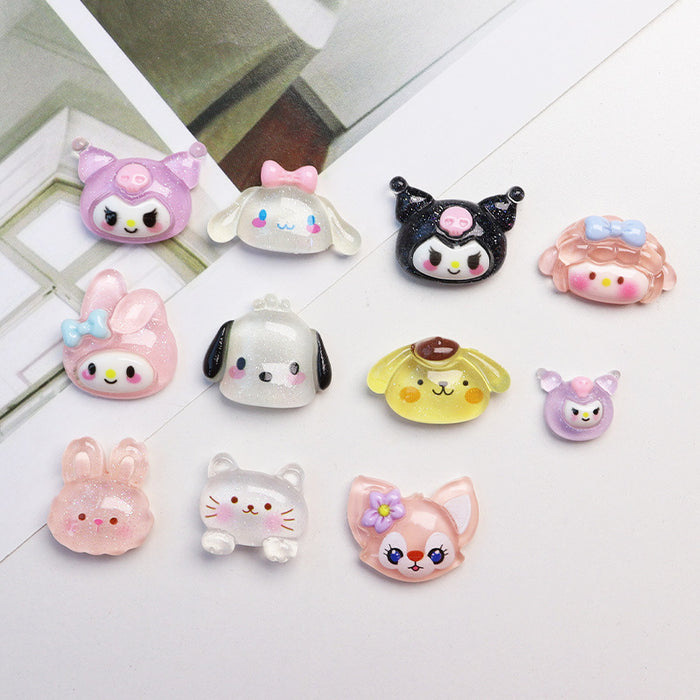 Wholesale 50pcs Cartoon Transparent Resin Diy Decorative Patch Accessories JDC-FK-YaoL029