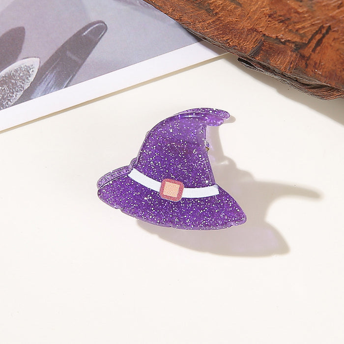 Wholesale Halloween imitation acetate  funny dark style shark clip personality creative pumpkin hairpin ghost clip