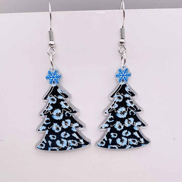 Wholesale Christmas Earrings, Colorful Lights Red Checkered Christmas Trees Acrylic Earrings Skull Heads Halloween Decorations JDC-ES-YaChen006