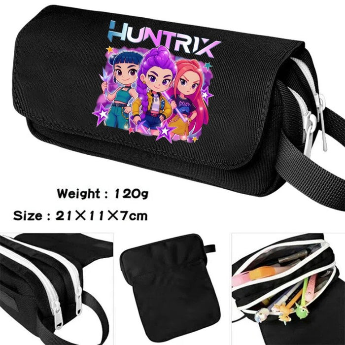Wholesale Cartoon Print Large Capacity Double-Layer Handheld Pencil Case Stationery Bag Pencil Bag