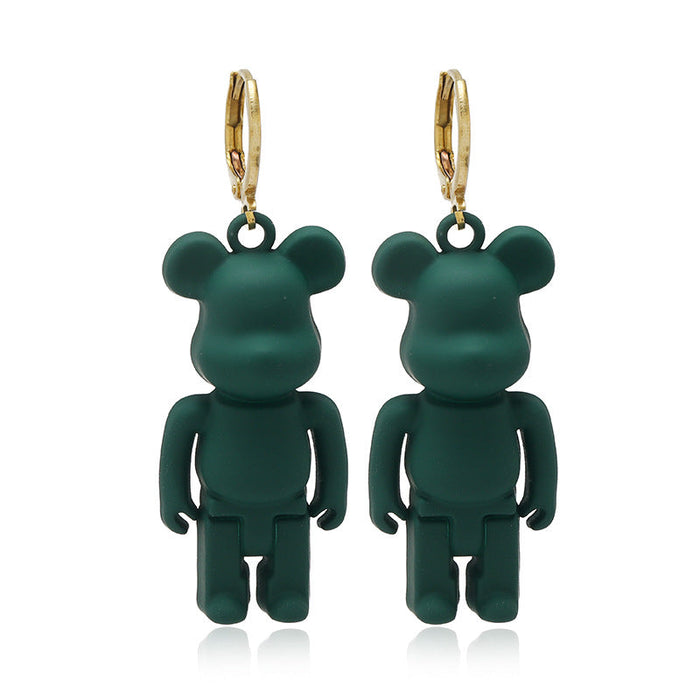 Wholesale Earrings Leather Color Bear Pendant (F) JDC-ES-ZL010