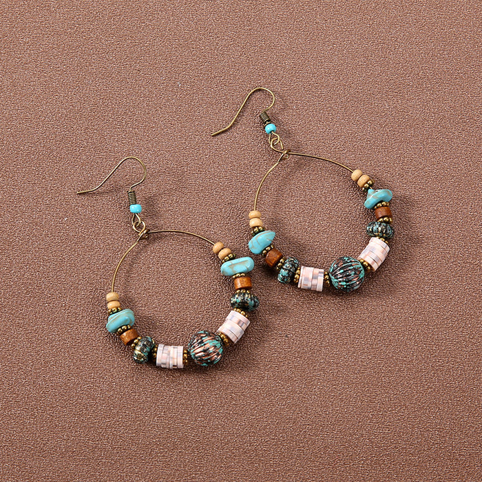 Wholesale Alloy Bohemian Retro Ethnic Style Su Long Earrings JDC-ES-Gumi001