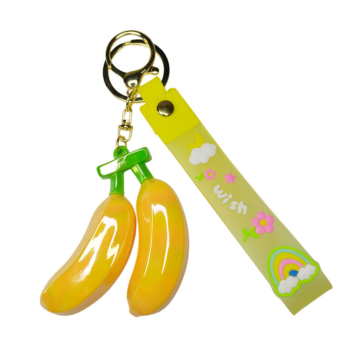 Wholesale Trendy Simulated Banana Metal Keychain DIY Bag Charm Accessory MOQ≥2