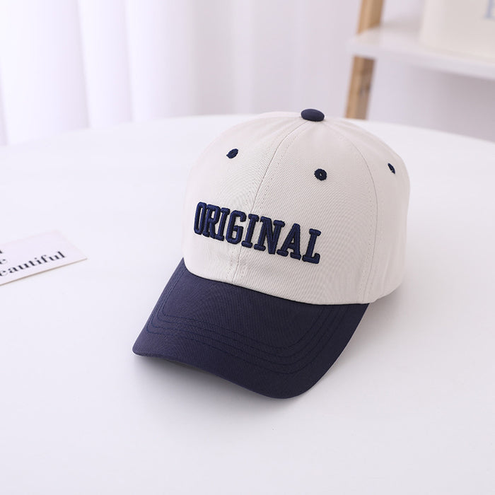 Wholesale Spring and summer letter visor student fashion color block baseball cap