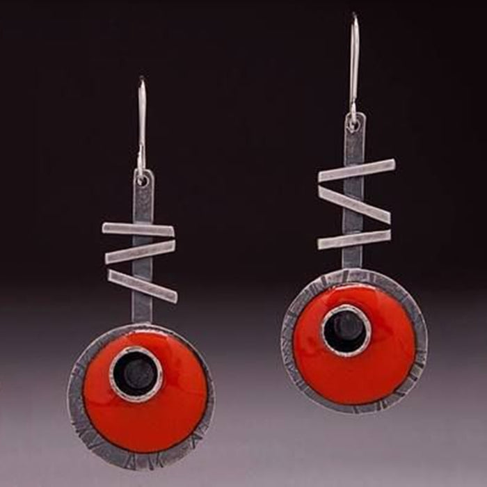 Wholesale Asymmetrical Graffiti-Style Antique Copper Earrings
