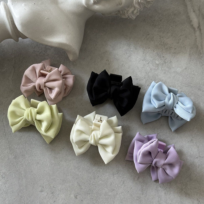 Wholesale Satin Bow Hair Accessories Grab Clip Head Shark Clip Hairpin Headwear