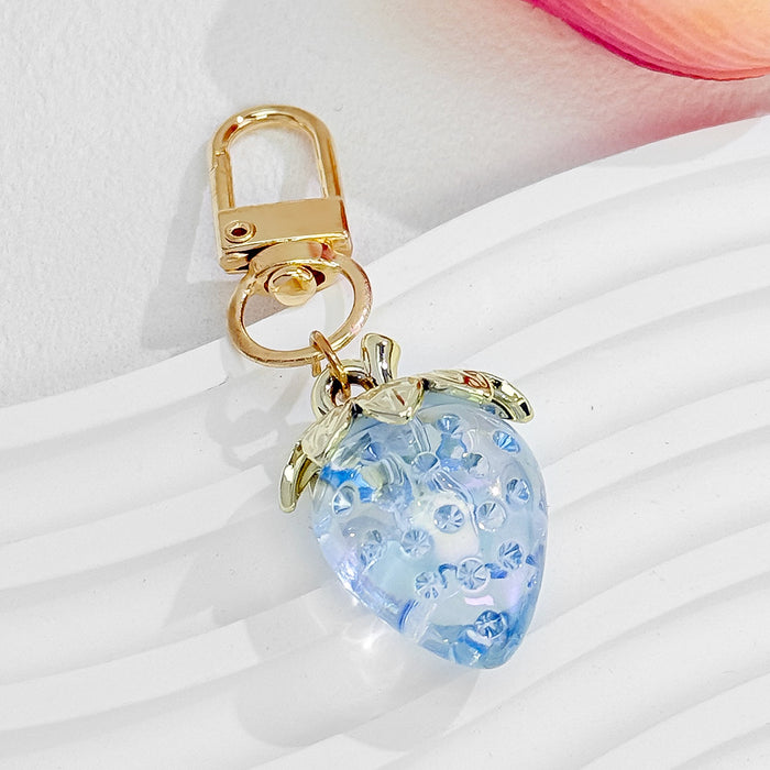 Wholesale Strawberry Pendant Bag Glitter Keychain Gift Valentine's Day