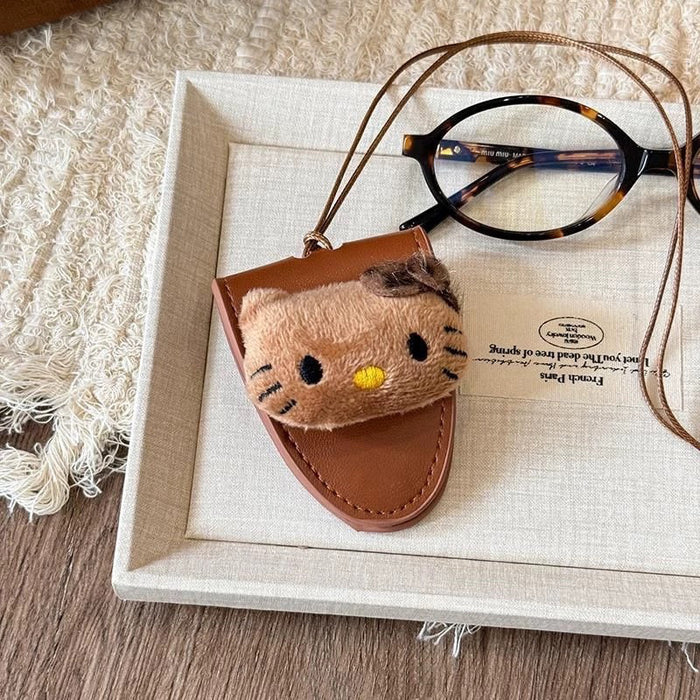Wholesale Eyeglasses clip with a cute plush doll pendant eyeglasses case necklace