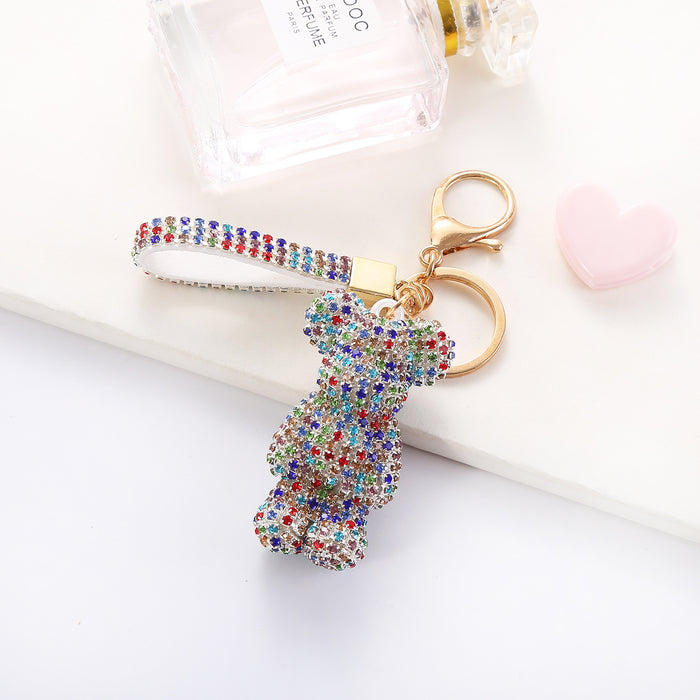 Wholesale Creative Cartoon Diamond Bear Doll Keychains JDC-KC-JFan011