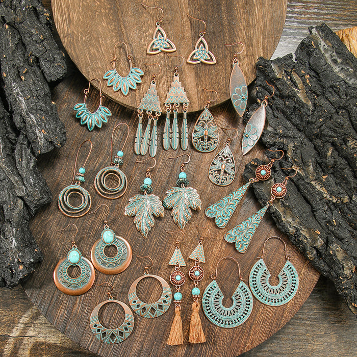 Wholesale Bohemian Floral Tassel Earrings Jewelry Accessory Boutique Resale MOQ≥2