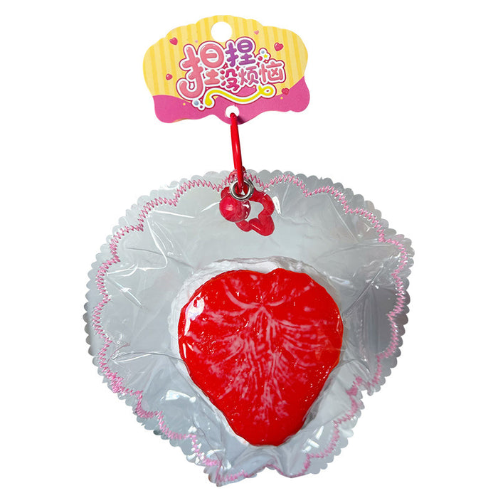 Wholesale Food Grade Silicone Squishy Fruit Keychain Strawberry Orange Stress Relief Bag Charm