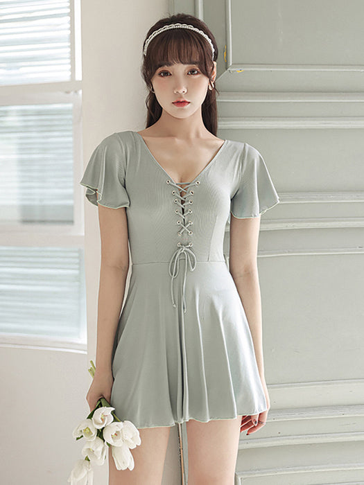 Wholesale Vacation hot spring pure color sexy swimsuit