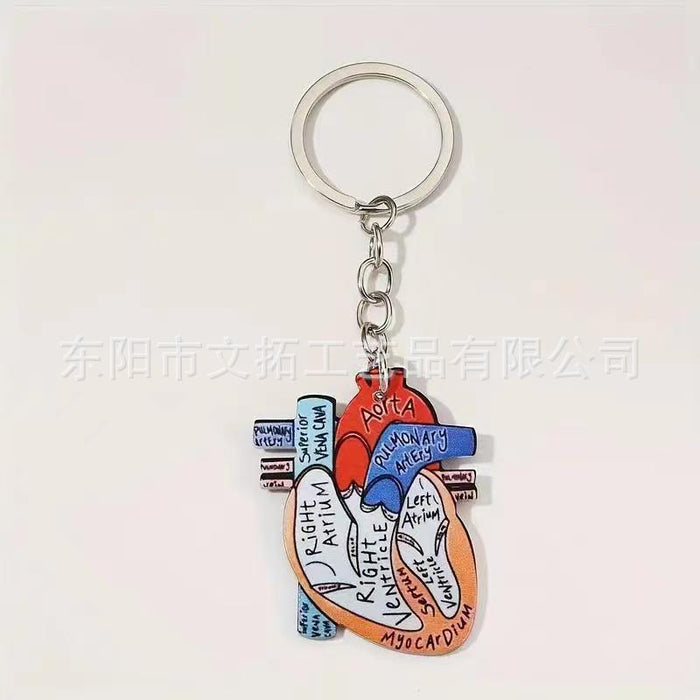 Wholesale Heart Shape Cartoon Acrylic Key ChainJDC-KC-Went002