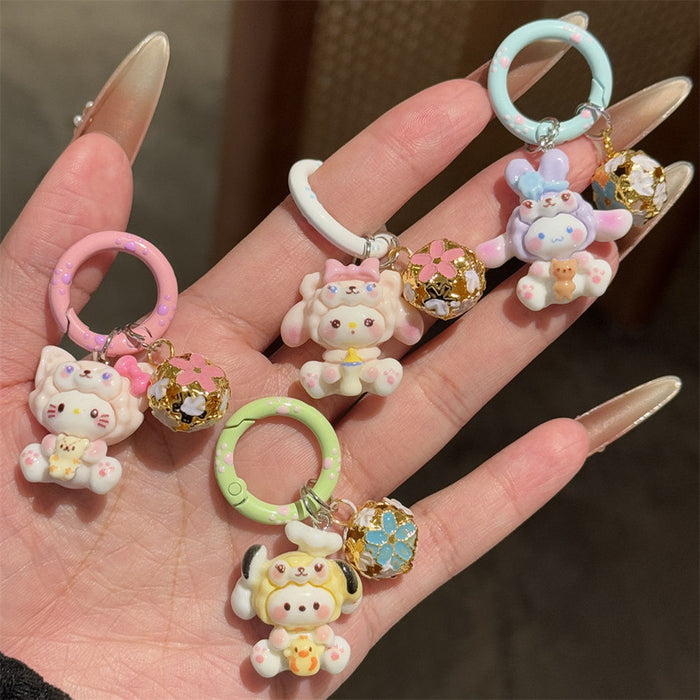 Wholesale Cute cartoon keychain with a bell
