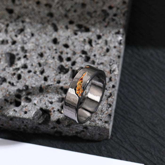 Wholesale Vintage ring, personalized and trendy hand ring, simple living mouth, plain ring, cracked ring