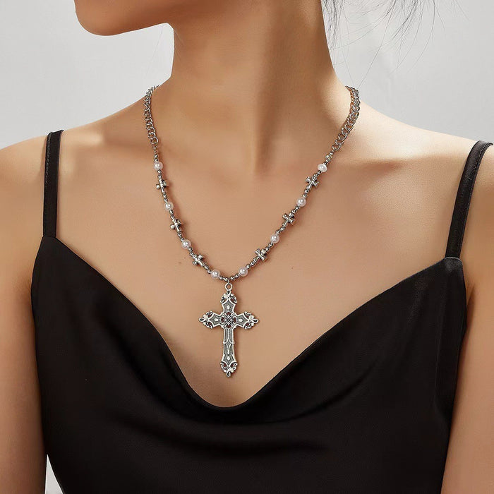 Wholesale Cross pendant, vintage sweater necklace