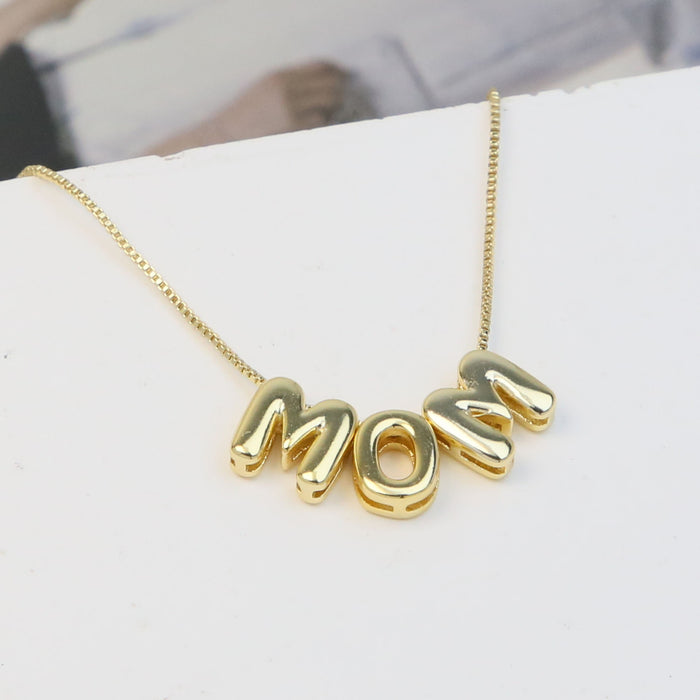 Wholesale LOVE/MAMA/MOM Brass Letter Necklace JDC-NE-BaiYi010