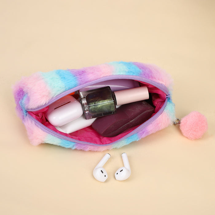 Wholesale Creative Gradient Plush Octagonal Pencil Case