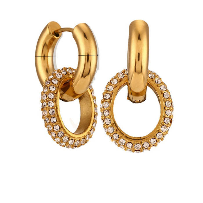 Wholesale Irregular C-shaped Earrings Stainless Steel Gold-plated Earrings JDC-ES-MengJ003