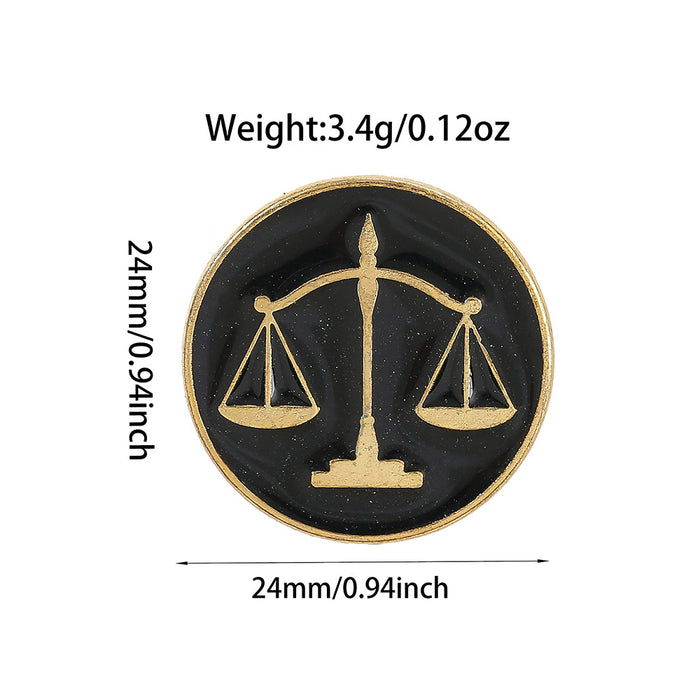 Wholesale Metal Balance Scale Brooch Stylish Justice Badge Pin Fun Decorative Hat Coat Accessory Gift