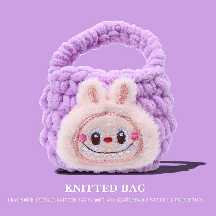 Wholesale Plush Monster airpodspro Cyber Popular Knitted Headset Protective Case Coin Purse Children's Handbag