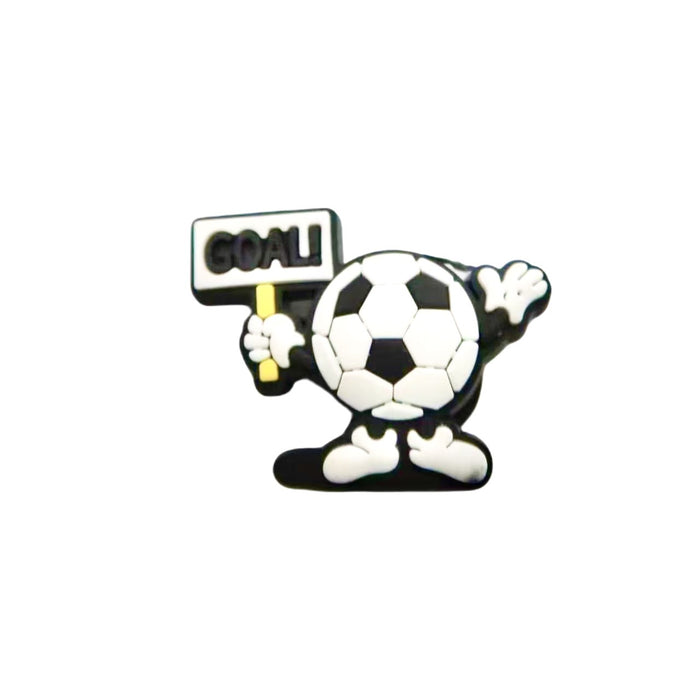 Wholesale Football themed cartoon hole shoes, flower shoe buckles, DIY detachable shoe decoration accessories wholesale PVC soft rubber