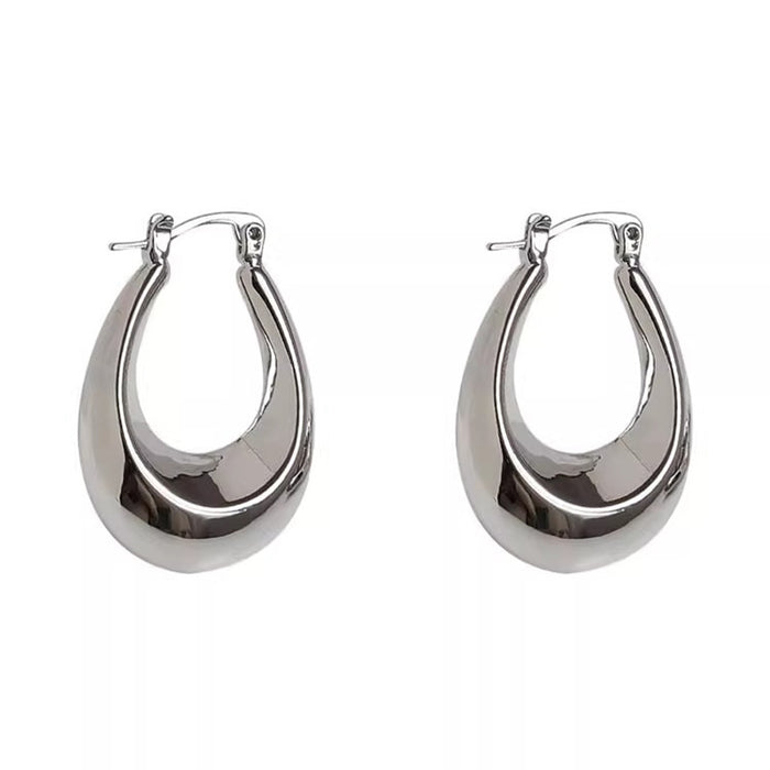 Wholesale Small niche design, high-end feel, light luxury, versatile earrings, silver water droplet earrings, exaggerated earrings, new product
