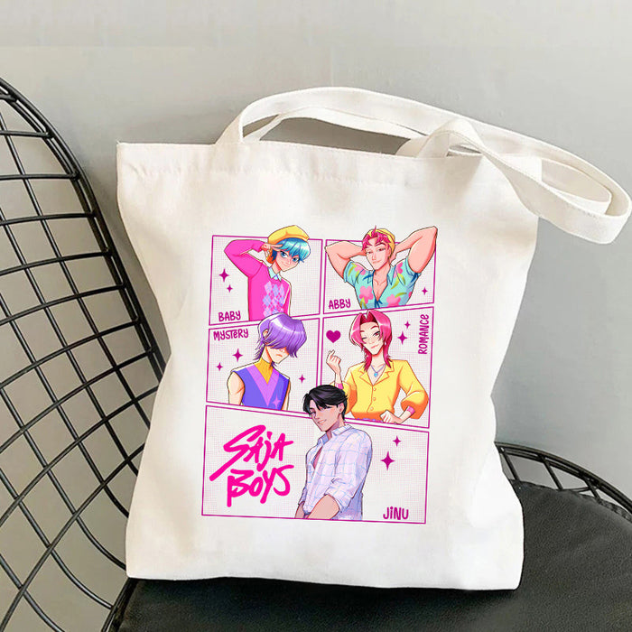 Wholesale 40cm* 34cm K-POP printed canvas large capacity handbags
