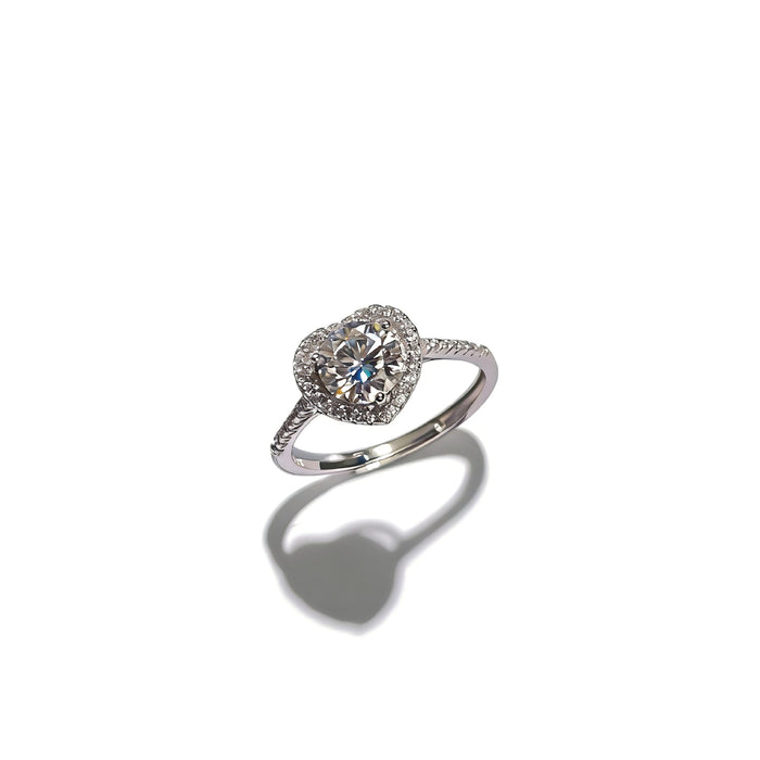 Wholesale 925 Silver Moissanite Ring Adjustable Open Design Stylish Jewelry Accessory