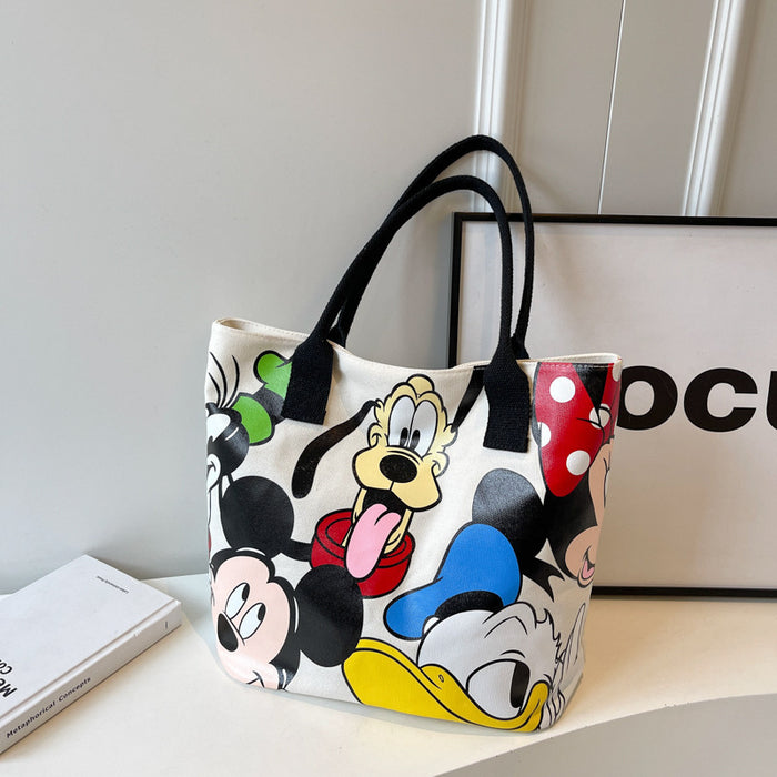 Wholesale Cartoon Large Capacity Canvas Shoulder Bag Women's Casual All-match Tote Bag Student School Bag