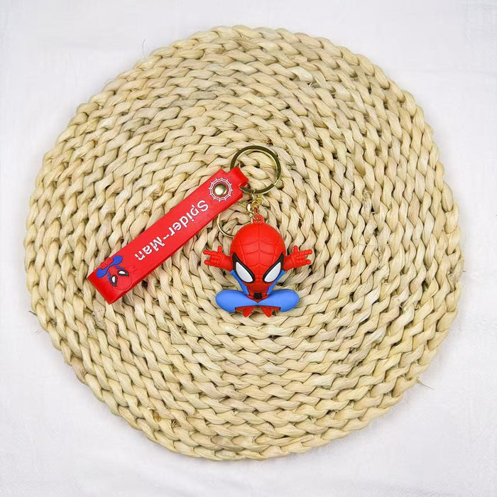 Wholesale PVC Cartoon Keychain Pendant Superhero Bag Charm Car Key Accessory Kids Gift