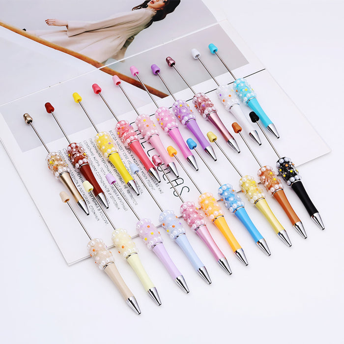 Wholesale Beadable Pens DIY Patch Pearl Flower Beadable Pen JDC-PN-ShuY007