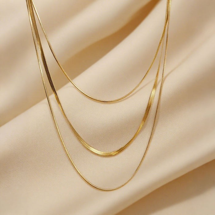 Wholesale 2pcs Simple and stylish  snake chain cross- hop jewelry chain set stainless steel chain necklace